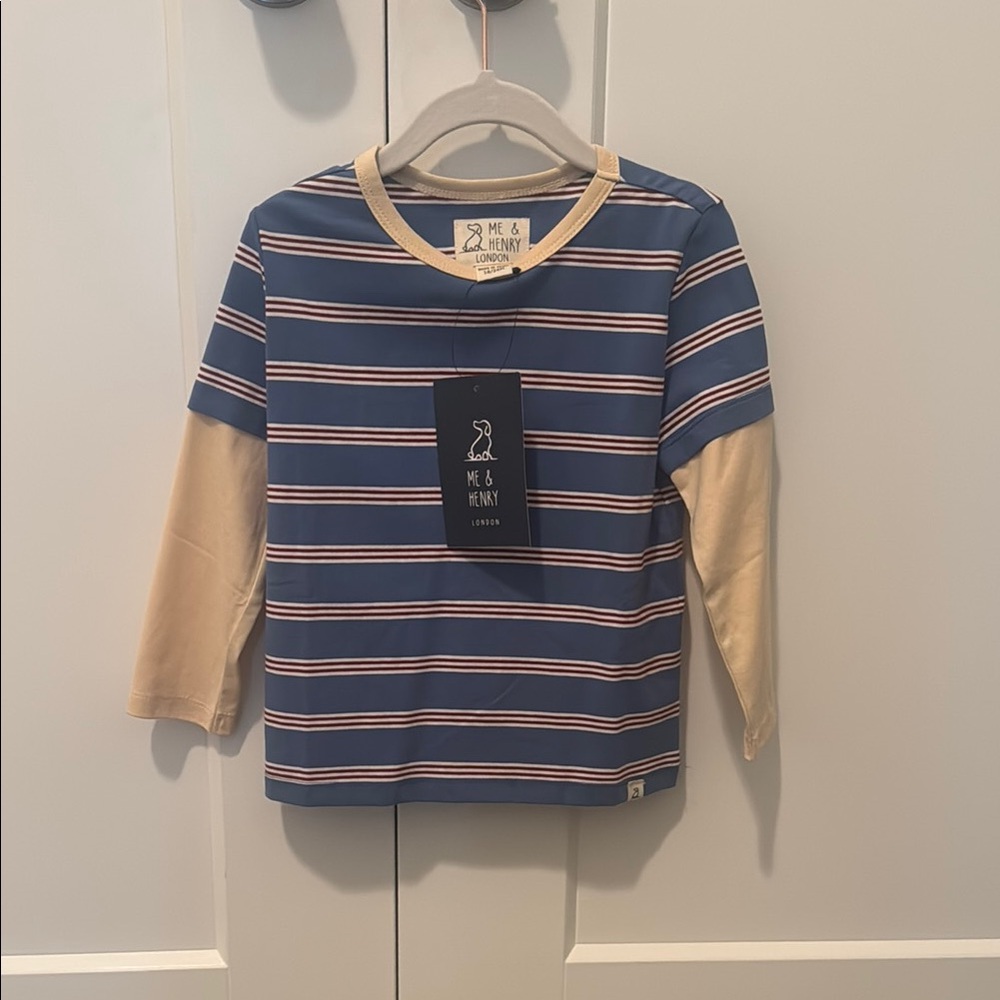 Kids Striped Blue and Cream Shirt